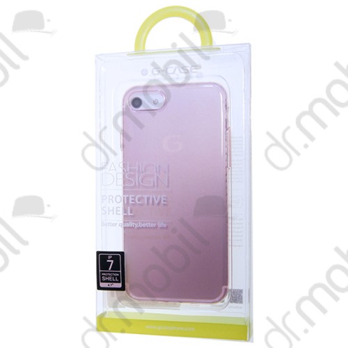 Tok telefonvédő TPU gumi G-CASE COOL Apple iPhone 7 ultravékony átlátszó rózsaszín